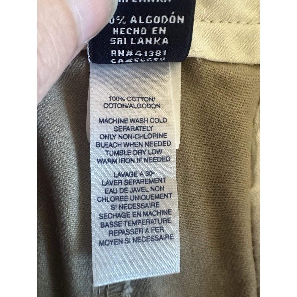 Chaps Casual Dress Pants Mens Beige Tan Khaki Chino Flat Front Cotton 34x32 NICE - Picture 7 of 9